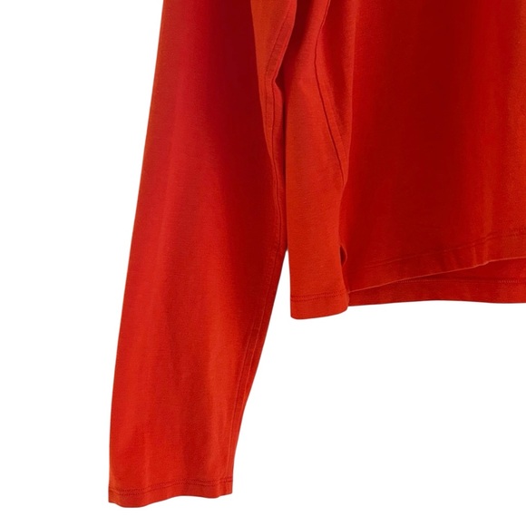 Lululemon Classic Fit T-Shirt Size 10 Cotton Lyocell Linen Long Sleeve Orange - Picture 6 of 15